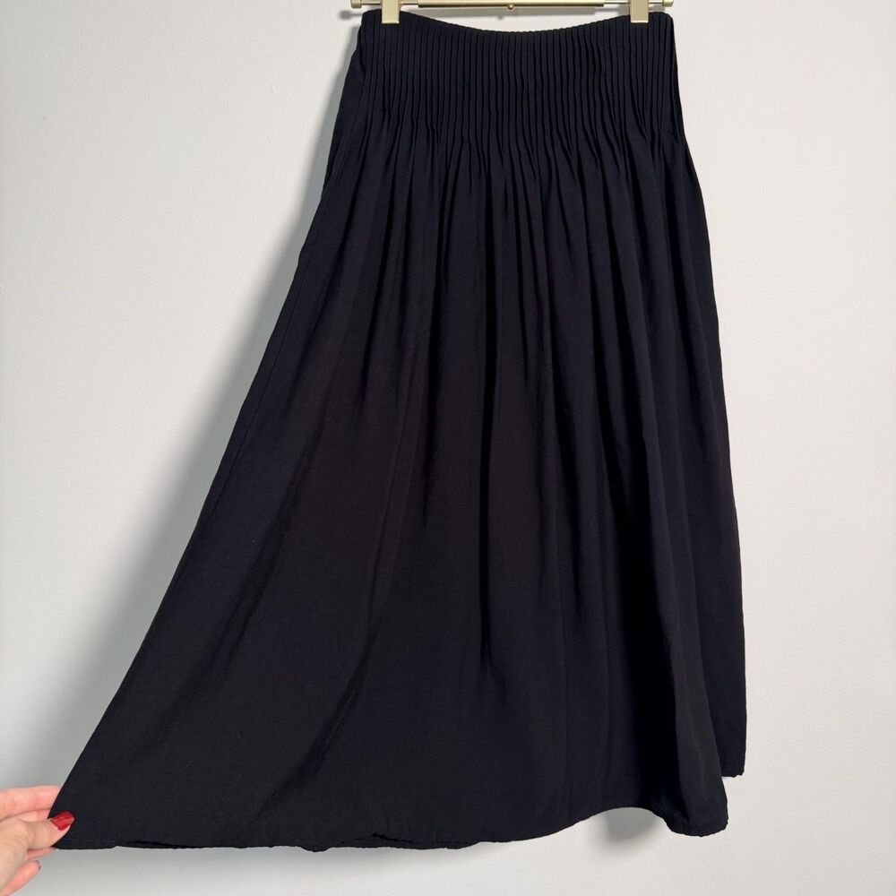 MILK & HONEY - Black Flowy Ankle-Length Maxi Pleated Skirt Sz. XS